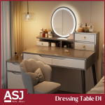 Modern Minimalist Design Dressing Table D1 with side cabinet and drawer storage