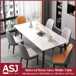 Modern Italian Design Sintered Stone Dining Table_120/140/160cm design - Ship from Ipoh